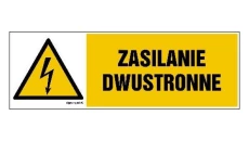 ZNAK - HB017 Zasilanie dwustronne 15 x 5 cm FN - Folia samoprzylepna