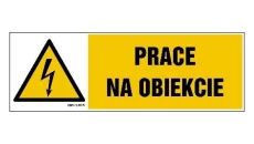 ZNAK - HB023 Prace na obiekcie 20 x 6,7 cm FN - Folia samoprzylepna