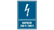 ZNAK - HG024 Napięcie 230V/400V 15 x 22,5 cm PN - Płyta 1mm