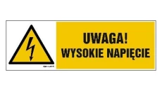 ZNAK - HB015 Niebezpieczne napięcie dotykowe 45 x 15 cm PN - Płyta 1mm