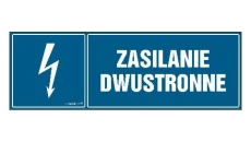 ZNAK - HH031 Zasilanie dwustronne 45 x 15 cm FN - Folia samoprzylepna