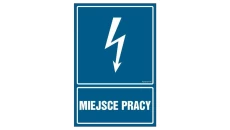 ZNAK - HG001 Miejsce pracy 15 x 22,5 cm FN - Folia samoprzylepna