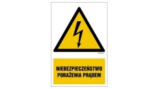 ZNAK - HA031 Niebezpieczeństwo porażenia prądem 20 x 30 cm PN - Płyta 1mm