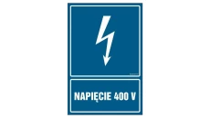 ZNAK - HG022 Napiecie 400 V 35 x 52,5 cm FN - Folia samoprzylepna