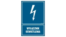 ZNAK - HG028 Wyłącznik oświetlenia 25 x 37,5 cm FN - Folia samoprzylepna