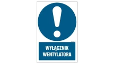 ZNAK - GL029 Wyłącznik wentylatora 15 x 22,5 cm PN - Płyta 1mm