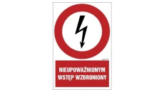 ZNAK - HC009 Nie uziemiać 70 x 105 cm PN - Płyta 1mm