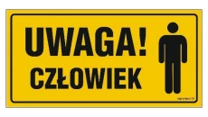 ZNAK - NC077 Uwaga 40 x 20 cm FN - Folia samoprzylepna