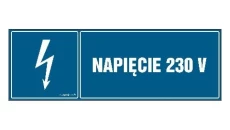 ZNAK - HH008 Napięcie 230V 20 x 6,7 cm FN - Folia samoprzylepna