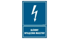 ZNAK - HG052 Główny wyłącznik maszyny 7,5 x 10 cm FN - Folia samoprzylepna