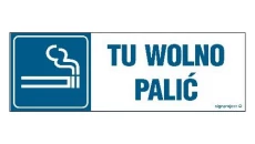 ZNAK - NC018 Tu wolno palić 45 x 15 cm FN - Folia samoprzylepna