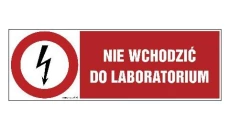 ZNAK - HD011 Nie wchodzić do laboratorium 20 x 6,7 cm PN - Płyta 1mm
