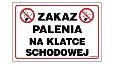 ZNAK - NC108 Zakaz palenia na klatce schodowej 60 x 40 cm FN - Folia samoprzylepna