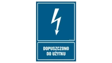 ZNAK - HG017 Dopuszczono do użytku 50 x 75 cm FN - Folia samoprzylepna