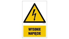 ZNAK - HA003 Wysokie napięcie 7,5 x 10 cm FN - Folia samoprzylepna