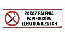 ZNAK - NC090 Zakaz palenia papierosów elektronicznych 30 x 10 cm PN - Płyta 1mm