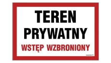 ZNAK - NC031 Teren prywatny wstęp wzbroniony 20 x 13,3 cm FN - Folia samoprzylepna