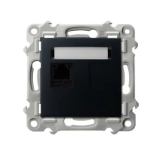 SZAFIR Gniazdo telefoniczne pojedyncze czarny metalik GPT-1Z/m/33