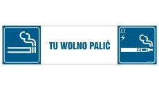 ZNAK - NC099 Tu wolno palić 80 x 20 cm FN - Folia samoprzylepna