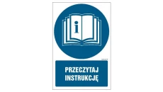 ZNAK - GL031 Przeczytaj instrukcję 35 x 52,5 cm KS - Folia podłogowa foto.