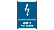 ZNAK - HG047 Zwarto przy silniku 50 x 75 cm PN - Płyta 1mm