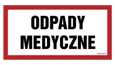 ZNAK - NC061 Odpady medyczne 20 x 10 cm FN - Folia samoprzylepna