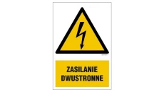 ZNAK - HA017 Zasilanie dwustronne 30 x 45 cm PN - Płyta 1mm