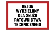 ZNAK - NC034 Rejon wydzielony dla służb ratownictwa technicznego 60 x 40 cm FN - Folia samoprzylepna