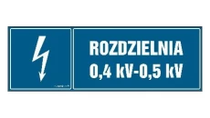 ZNAK - HI007 Rozdzielnia 0.4 kV-0.5 kV 20 x 6,7 cm FN - Folia samoprzylepna