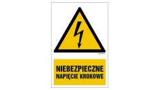 ZNAK - HA014 Niebezpieczne napięcie krokowe - arkusz 9 naklejek 5 x 7,5 cm FN - Folia samoprzylepna