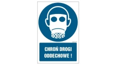 ZNAK - GL006 Chroń drogi oddechowe - opakowanie 10 sztuk 5 x 7,5 cm PN - Płyta 1mm