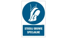 ZNAK - GL017 Stosuj obuwie specjalne 50 x 75 cm KN - Folia podłogowa