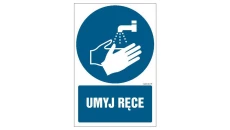 ZNAK - GL012 Umyj ręce 35 x 52,5 cm FS - Folia samoprzylepna foto.
