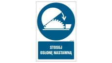 ZNAK - GL014 Stosuj osłonę nastawną 20 x 30 cm FN - Folia samoprzylepna