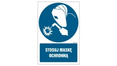 ZNAK - GL027 Stosuj maskę ochronną 20 x 30 cm FS - Folia samoprzylepna foto.