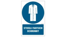 ZNAK - GL028 Stosuj fartuch ochronny 10 x 15 cm FS - Folia samoprzylepna foto.