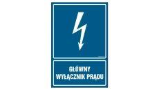 ZNAK - HG014 Główny wyłącznik prądu 70 x 105 cm FN - Folia samoprzylepna