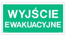 ZNAK - AA001 Wyjście ewakuacyjne 40 x 20 cm FS - Folia samoprzylepna foto.
