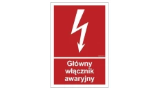 ZNAK - BC035 Główny włącznik awaryjny 10 x 14,8 cm KN - Folia podłogowa