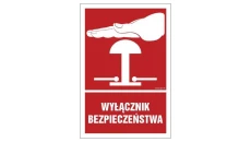 ZNAK - BC142 Wyłącznik bezpieczeństwa 35 x 52,5 cm FN - Folia samoprzylepna