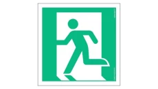 ZNAK - AE001 Wyjście ewakuacyjne lewostronne 35 x 35 cm TS - Płyta TD foto.