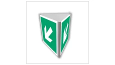 ZNAK - AE806 Kierunek drogi ewakuacyjnej (3D dościenny) 25 x 25 cm PS - Płyta 1mm foto.