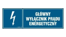 ZNAK - HH015 Główny wyłącznik energetyczny prądu 15 x 5 cm FN - Folia samoprzylepna
