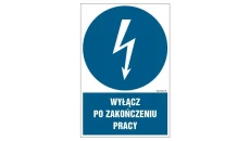ZNAK - HE017 Używaj narzędzi o napędzie elektrycznym zasilanym napięciem 24V 25 x 37,5 cm PN - Płyta 1mm