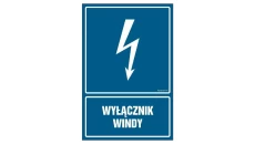 ZNAK - HG037 Wyłącznik windy 15 x 22,5 cm PN - Płyta 1mm