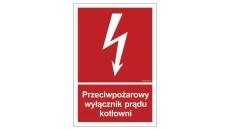 ZNAK - BB024 Przeciwpożarowy wyłącznik prądu kotłowni 10 x 14,8 cm KS - Folia podłogowa foto.