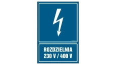 ZNAK - HG027 Rozdzielnia 230V/440V 30 x 45 cm PN - Płyta 1mm