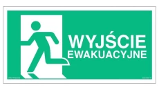 ZNAK - AC129 Wyjście ewakuacyjne w prawo 100 x 50 cm KS - Folia podłogowa foto.