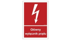 ZNAK - BC008 Główny wyłącznik prądu - arkusz 9 naklejek 5 x 7,4 cm FN - Folia samoprzylepna