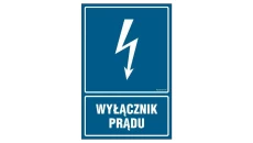 ZNAK - HG019 Wyłącznik prądu 35 x 52,5 cm FN - Folia samoprzylepna